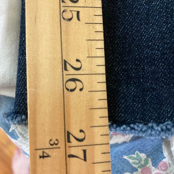 J. Crew Vintage Jeans Ankle Slim Straight 31 High Rise Dark Blue, Raw Hem - Picture 9 of 9